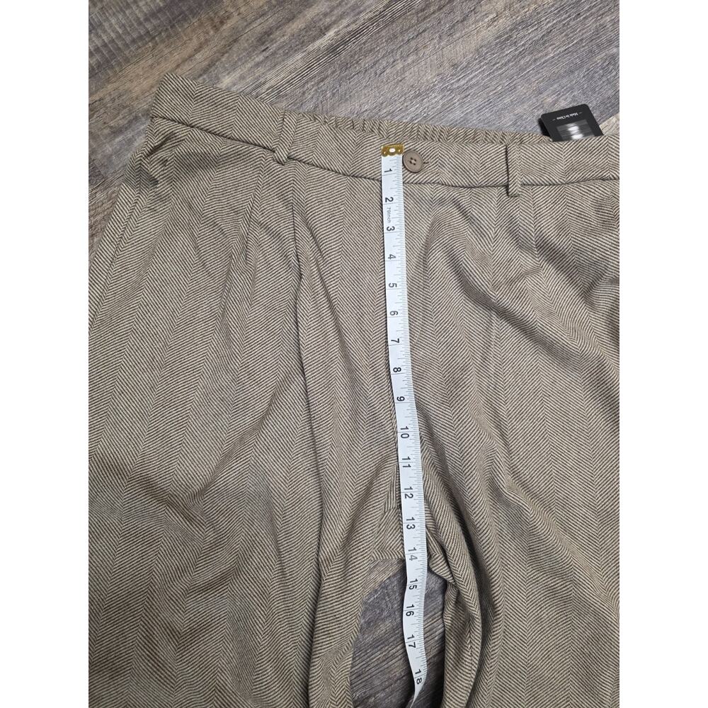 Kistore Womens Pants Size XL Beige Herringbone Wide Leg High Rise NWT - Picture 3 of 10